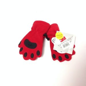 Bear Hands Buddies Mittens New Toddler Red